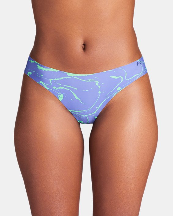 Women's UA Pure Stretch 3-Pack Printed No Show Thong in Purple image number 0